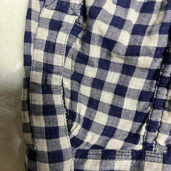 Diesel Gingham Plaid Oxford Shirt Men's XL Blue Button Up Cotton but Feels Linen - Picture 11 of 12